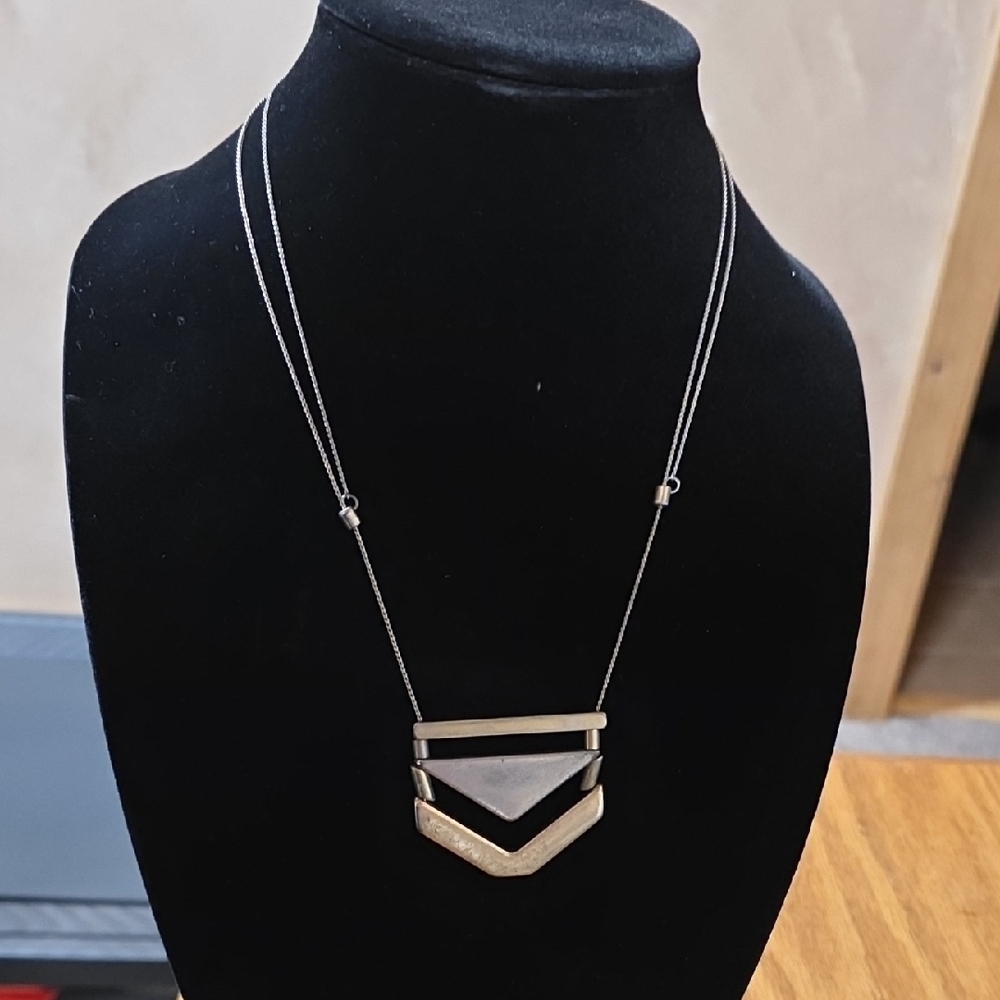 Adjustable Silver Geometric Necklace